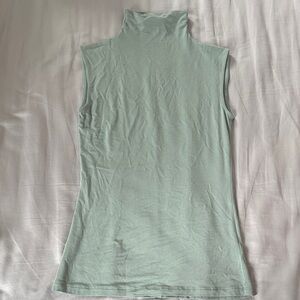 BABATON Mint Green Sleeveless Turtleneck Top